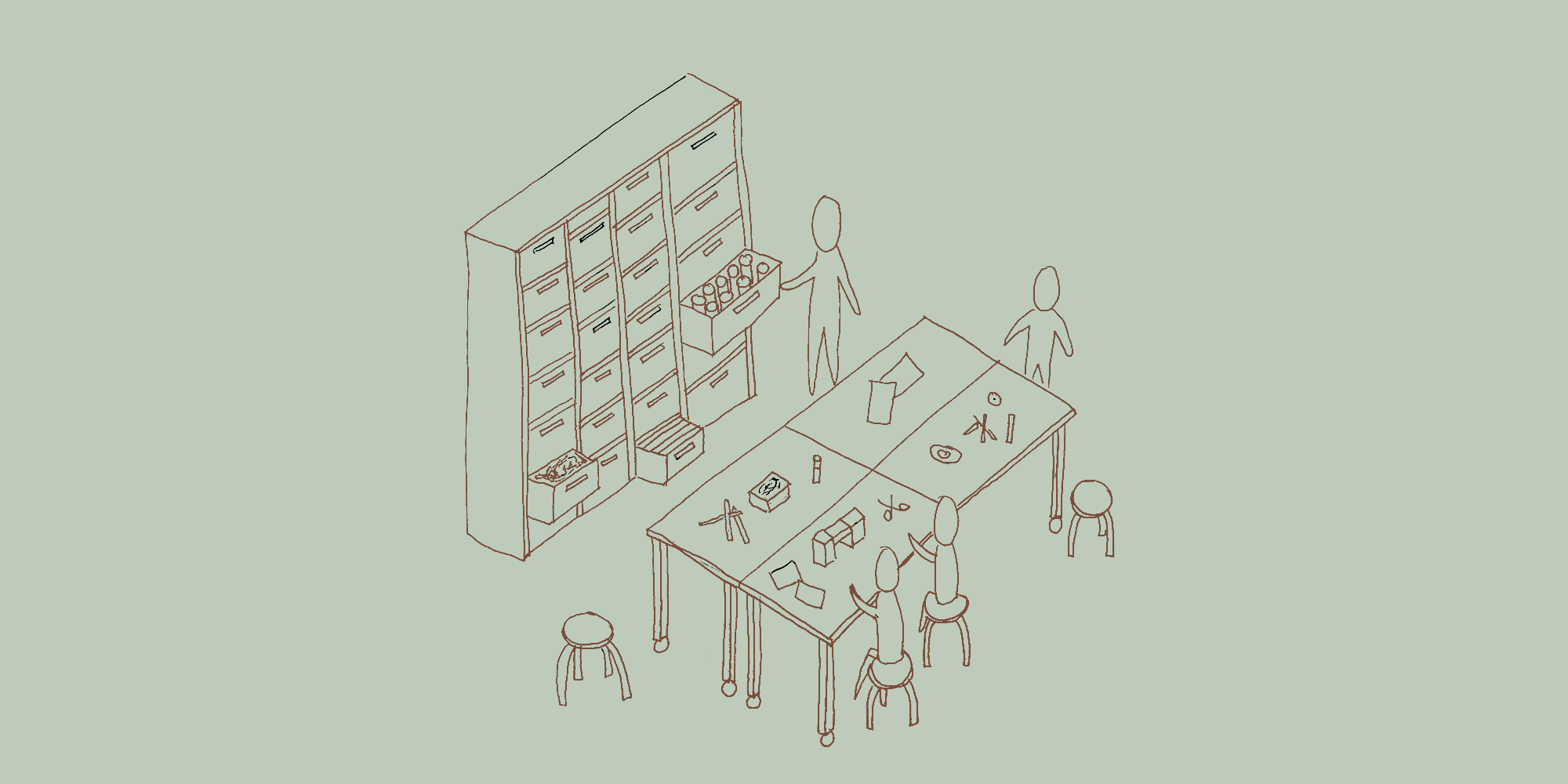 De werkplaats in het LOUMA maakatelier